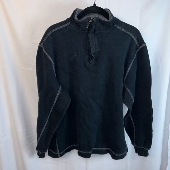 Pronto Uomo Sweater Pullover Top Long Sleeve V-Neck Quarter Zip Shirt Elbow Pads - Picture 12 of 12